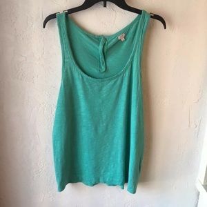 J. Crew Large Aqua Zipper Tank Top Cami Back-zip